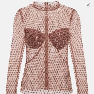 Self Portrait Dot Mesh Top - NWT